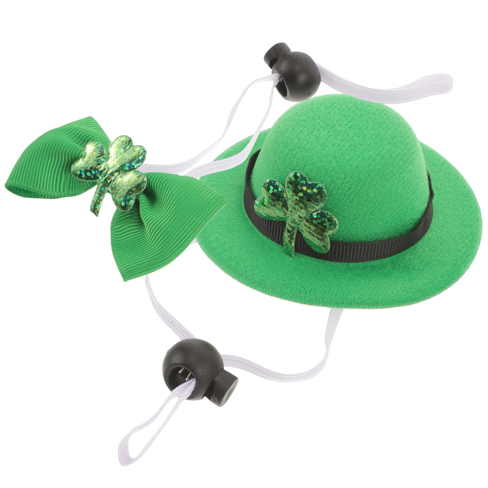 Pet Hat and Tie Set Dog Bow Collar Small St Patricks Day Outfit Costume for Dogs Polyester Cute Accessories