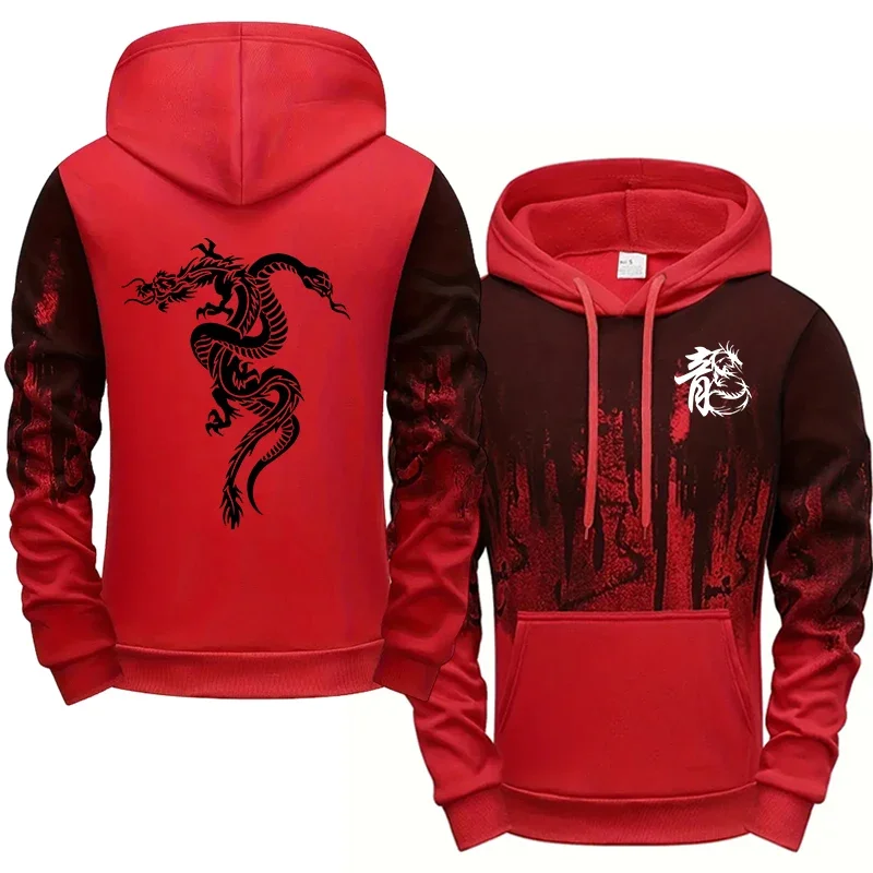 2025 venda quente moletom com capuz masculino super legal dragão impresso hoodie masculino urbano casual moda casacos ginásio de fitness com capuz top