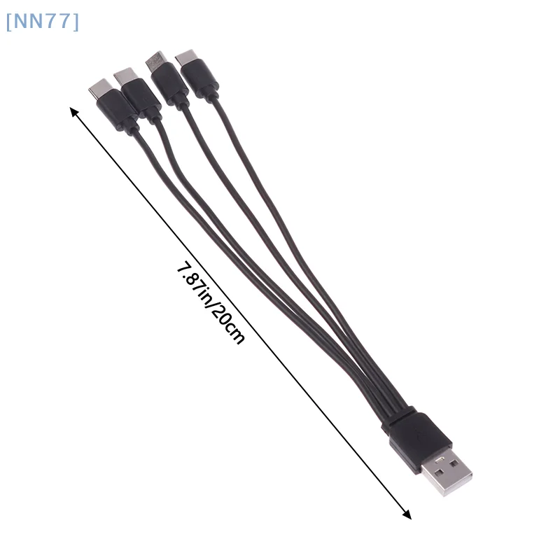 【3CS99】20 ซม.4 In 1 USB C สายชาร์จ 4 พอร์ต USB Splitter สายชาร์จประเภท C สําหรับโทรศัพท์มือถือสมาร์ทโฟนแท็บเล็ต