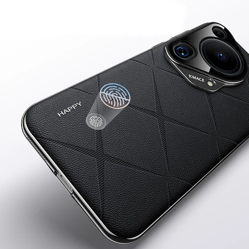 Huawei Pura 70 Ultra/Pro/Plus用 超薄型プレーンレザー+PCカメラ保護バックカバー