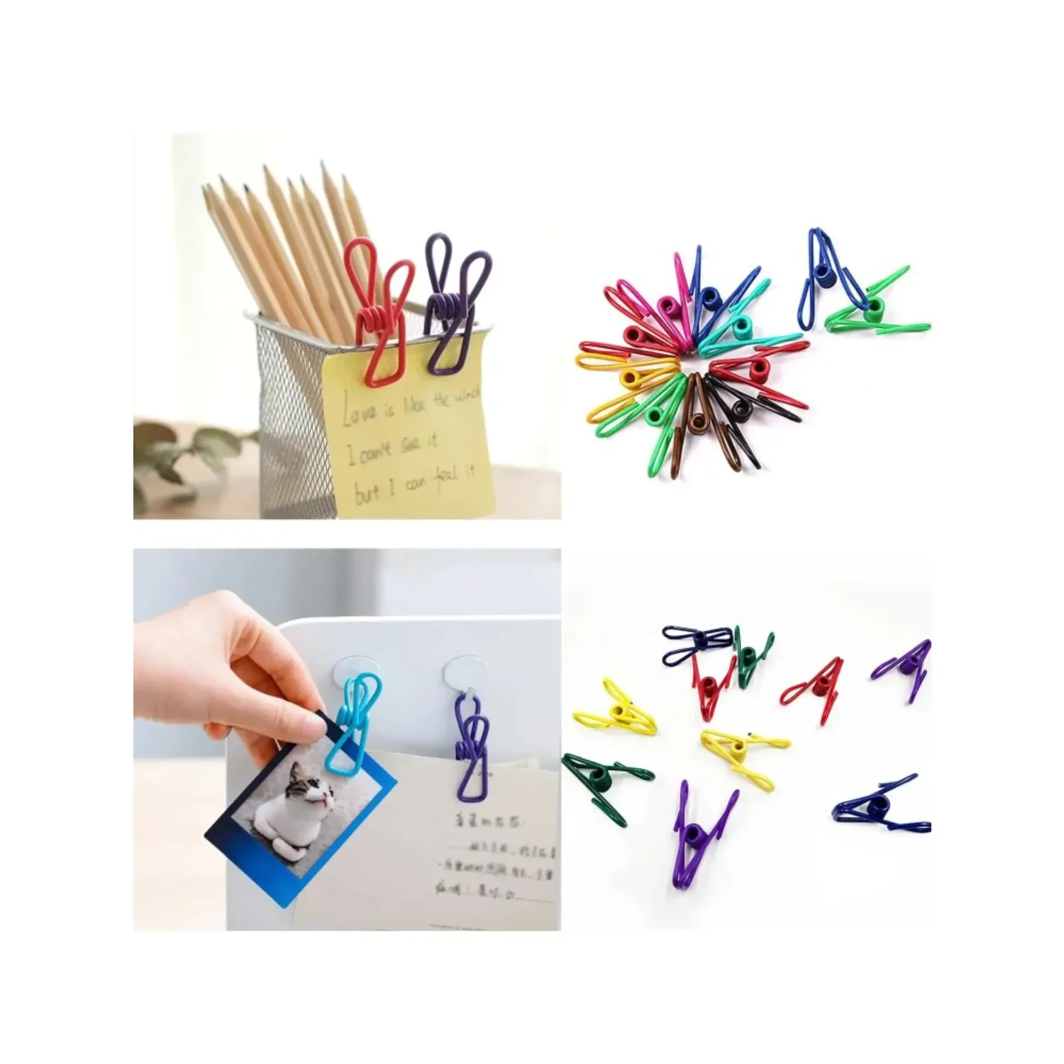 30Pcs Chip Clips Clothes Pins Steel Clip for Sealing Food Multipurpose Bag Clips Food Clips Chip Bag Clip（Mixed Colors)