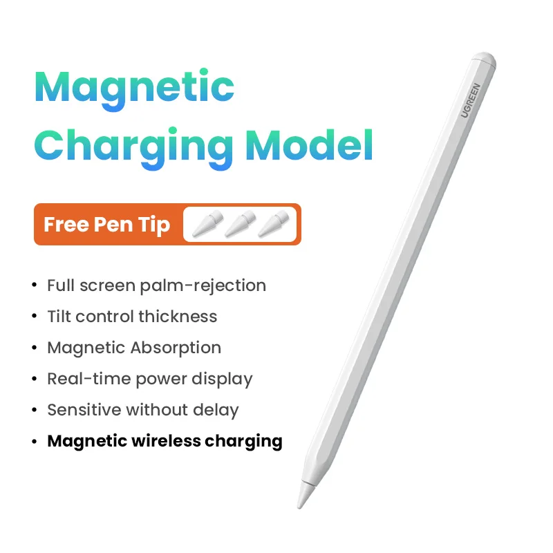 Ugreen-Apple Pencil用の磁気ペン,ワイヤレス充電,Bluetooth,便利な