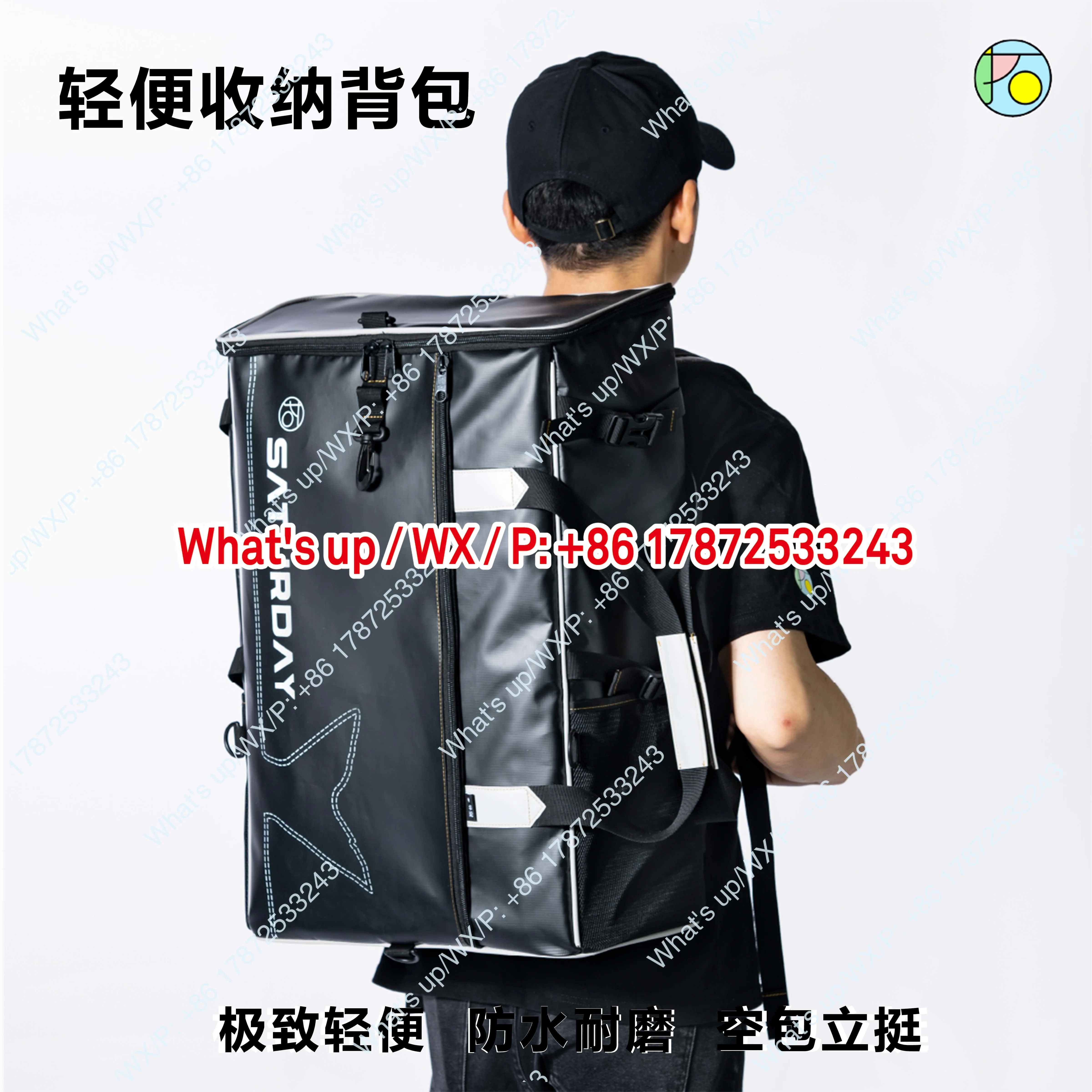 Shoulder carrying bag with large capacity, waterproof and wear-resistant, multifunctional fishing gear bag for knight anglers