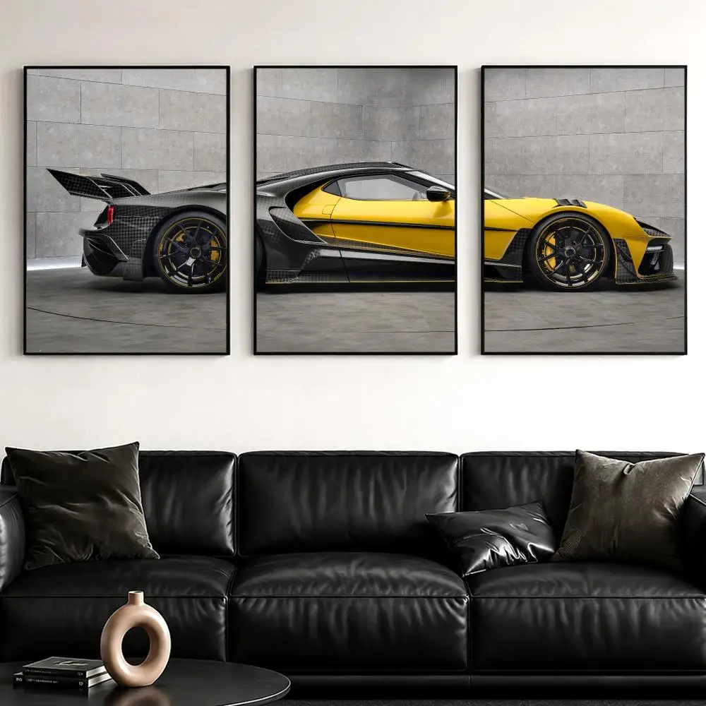 Forged Carbon Car Painting Calligraphy Canvas Wall Art Poster Set for Bedroom Living Room Home Decor Prints Gift