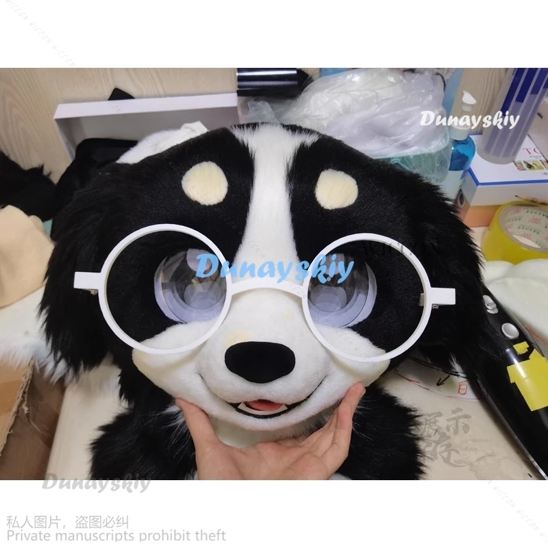 Okulary dla zwierząt Fursuit Akcesoria Maska Kigurumi Tylko futrzane okulary Rekwizyty Podstawa Kig Halloween Kemono Lis Kot Pies Królik Okulary