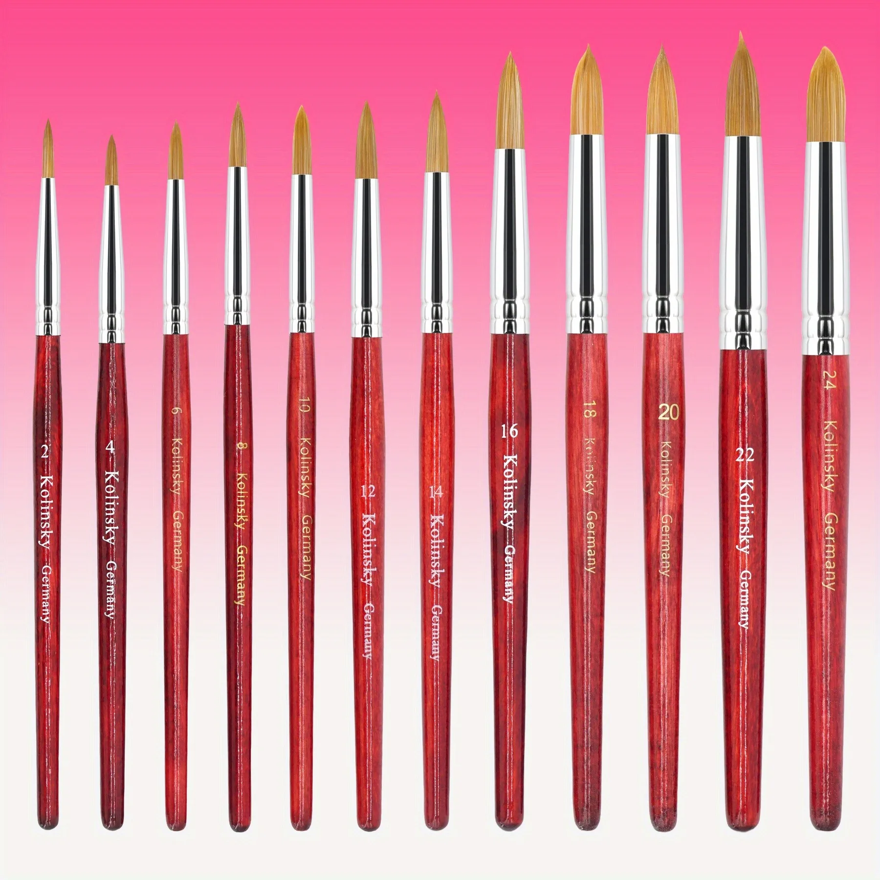 1Pc Nail Art Mink Brush Wood Handle Gel Build Manicure Drawing Tools Acrylic Dotting Painting Brushes