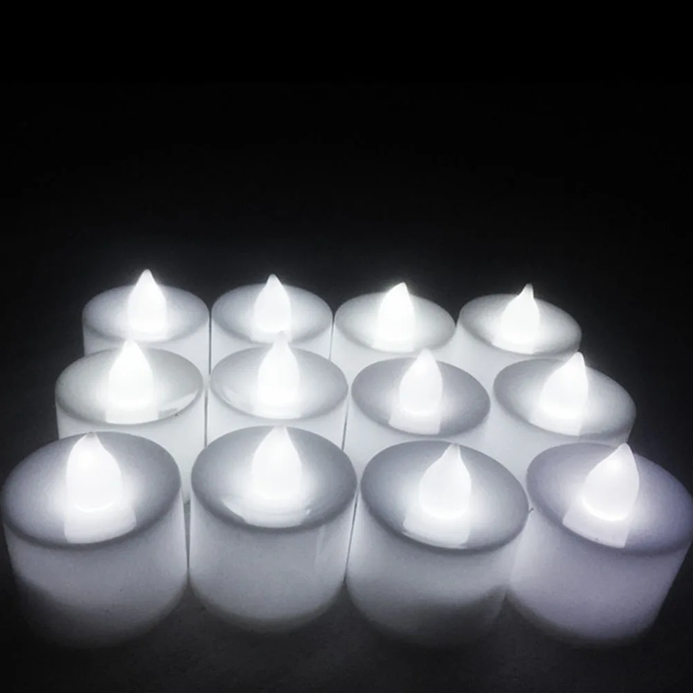 30 Pcs LED Light Bright Lamps Flickering Candles Unscented Flameless Electric Tea Lights Realistic