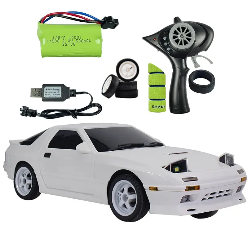 2.4G LD1802 RX7 RTR 1/18 ESP Gyroscope RC Car Drift Vehicles LED Lights Full Scale Controlled Model Children Toy Gifts