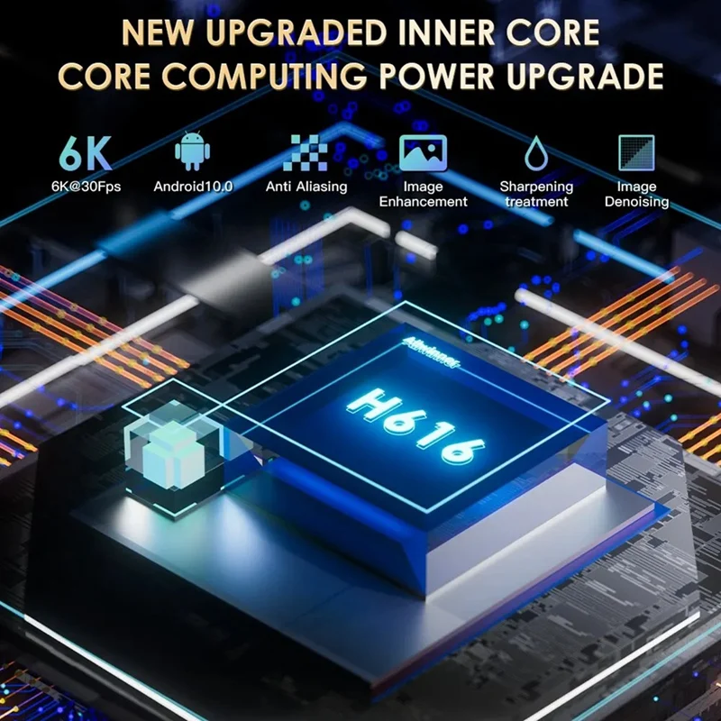 H20PRO Smart Android TV Box Android 10 2GB 16GB 6K Media Player TV Box 2.4&5G WIFI Very Fast EU Plug