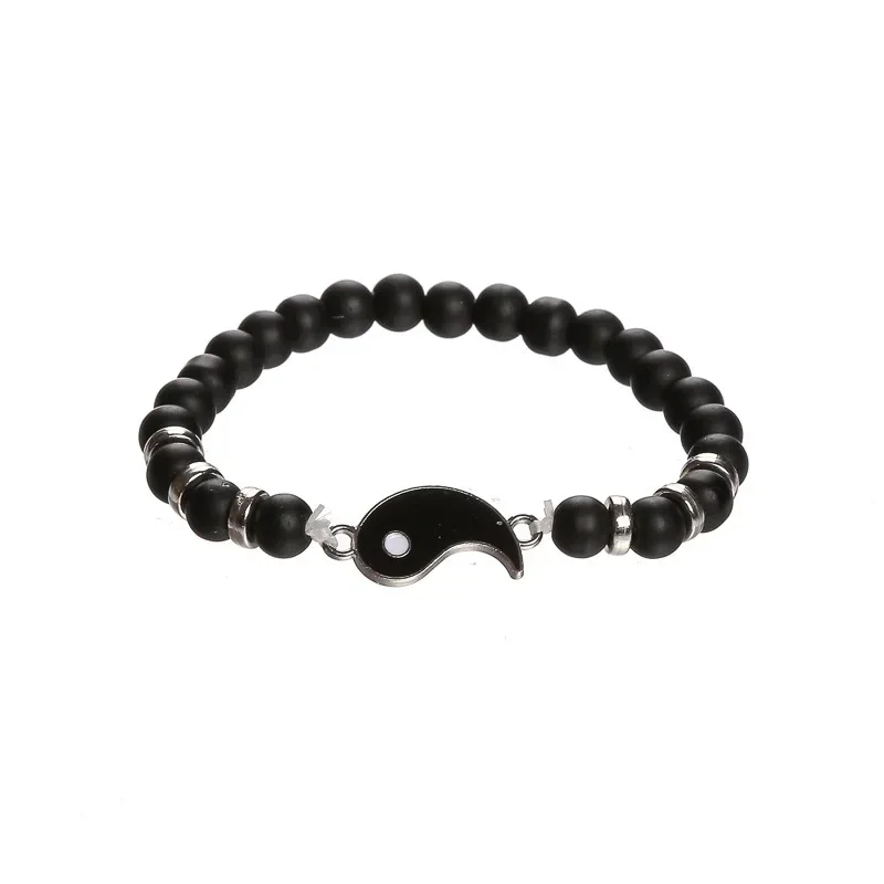 Tai Chi Yin Yang Couple Bracelet For Men And Women Black White Matching Bracelet Sets Handmade Jewelry Gift