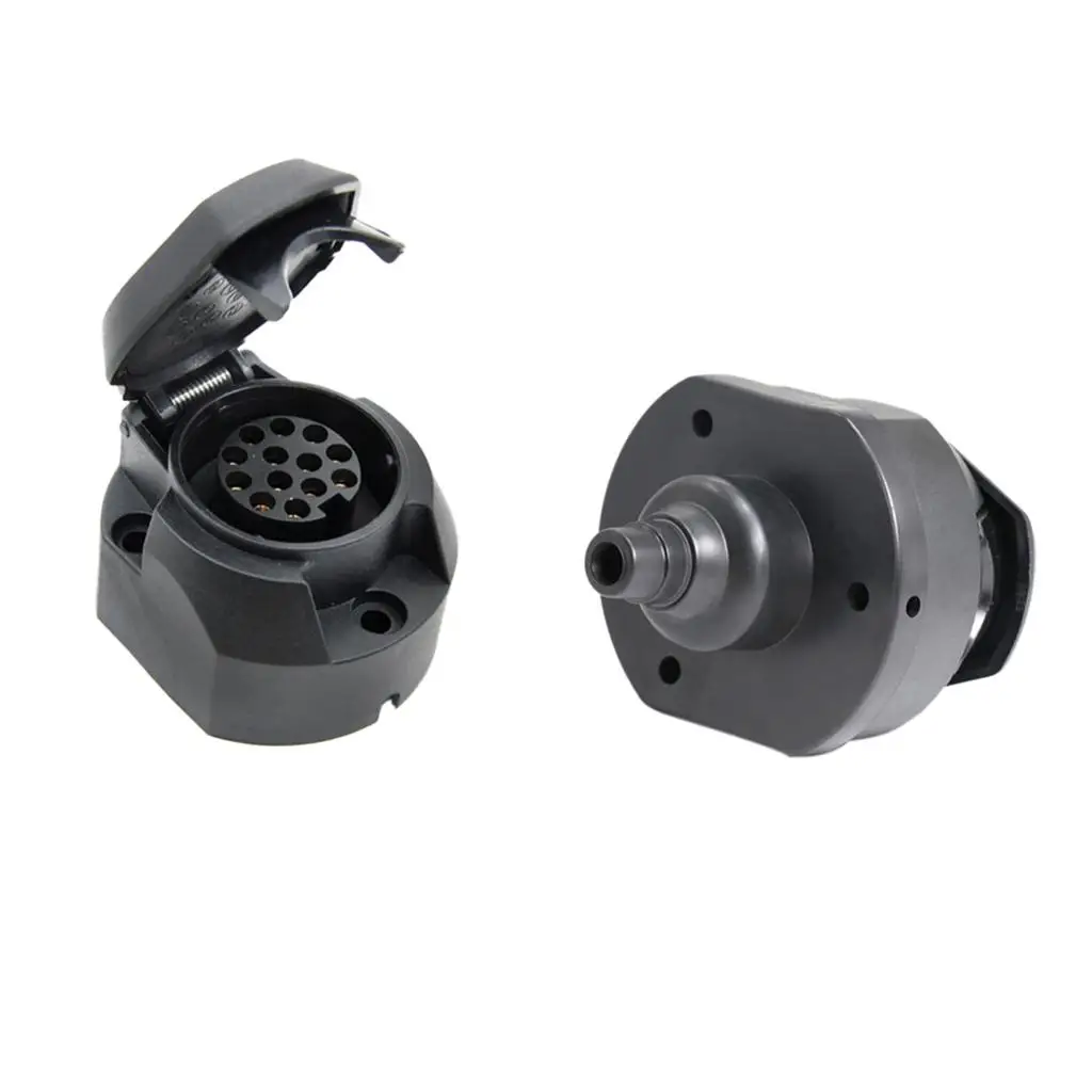 Trailer Signal Light Connector Durable 13 Way Female Socket Plastic Dustproof Hitch Adapter for Caravan RV Towing
