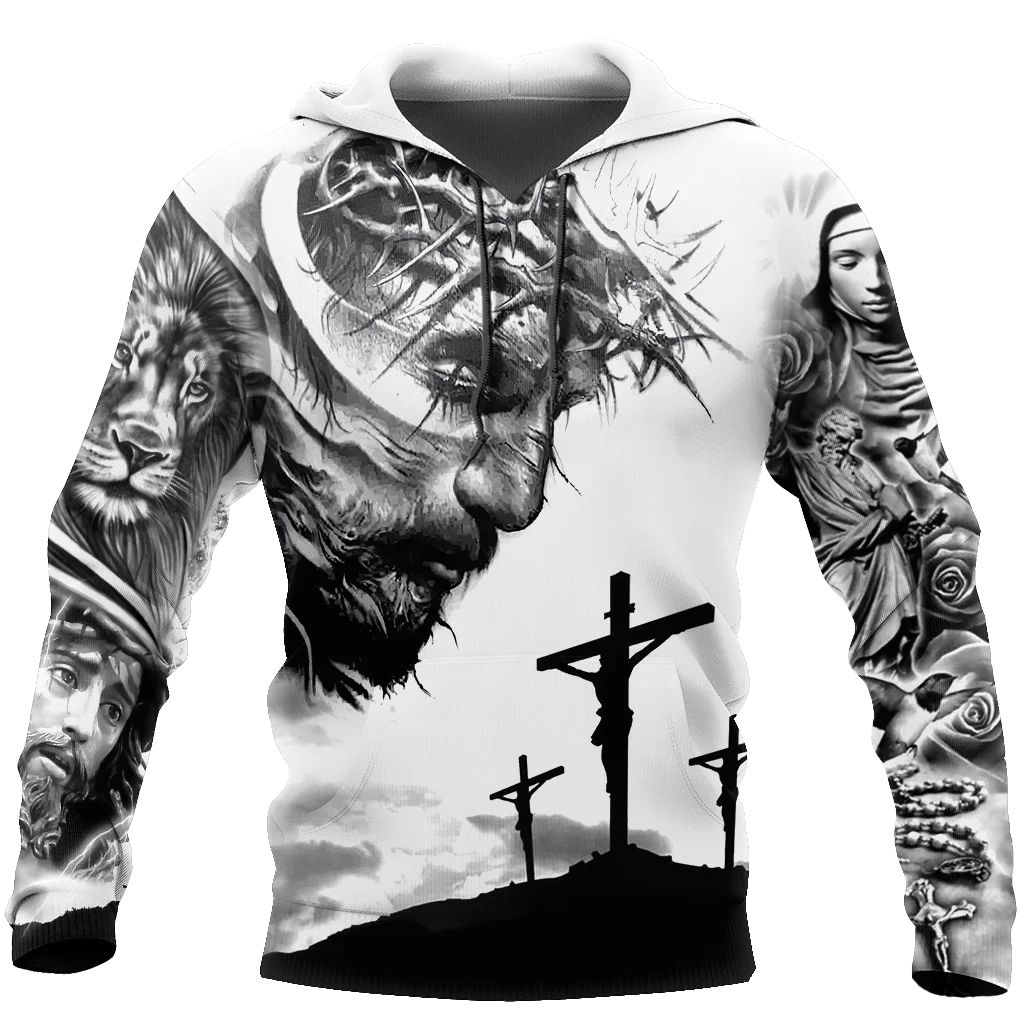 3D Print Men Hoodie Jesus Cross High-quality Autumn And Winter Simplicity Long Sleeve Men Oversize New Arrival 2024 Hot-selling