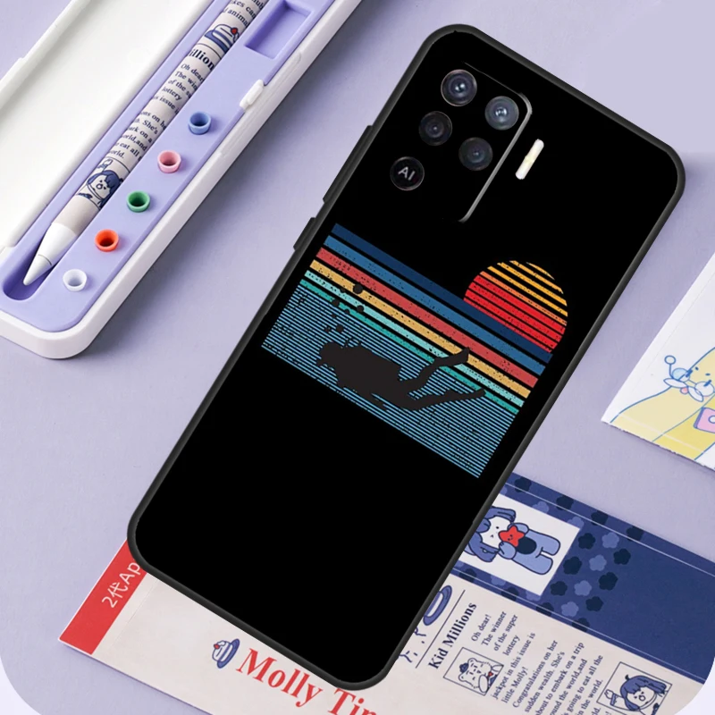 เคสโทรศัพท์มือถือลายธงดำน้ำสำหรับ Oppo A40 A60 A80 A94 A74 A54 A15 A18 A38 A58 A78 A98 A16 A76 A96 A57 A17 A77 A5 Pro