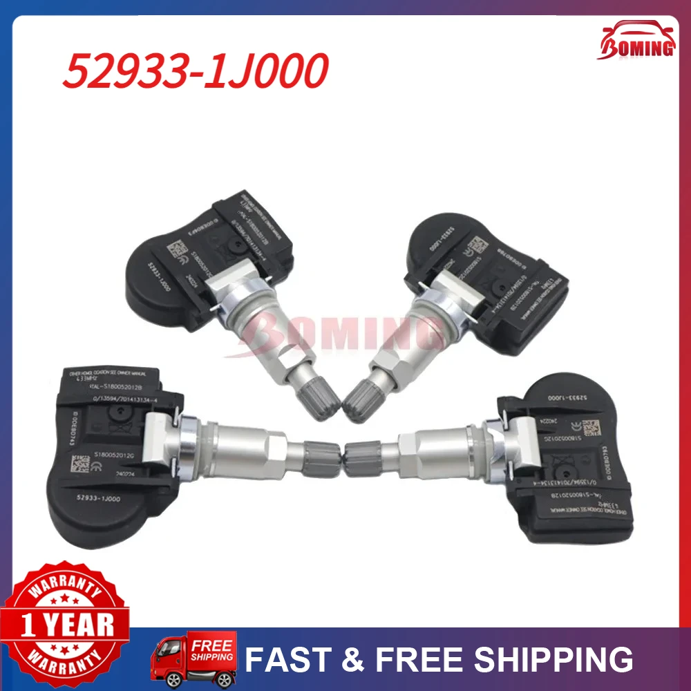 

1/4pcs TPMS Tire Tyre Pressure Sensor 433MHz 52933-1J000 For Kia K5 Optima Sorento Soul Hyundai Sonata 529331J000 52933 1J000