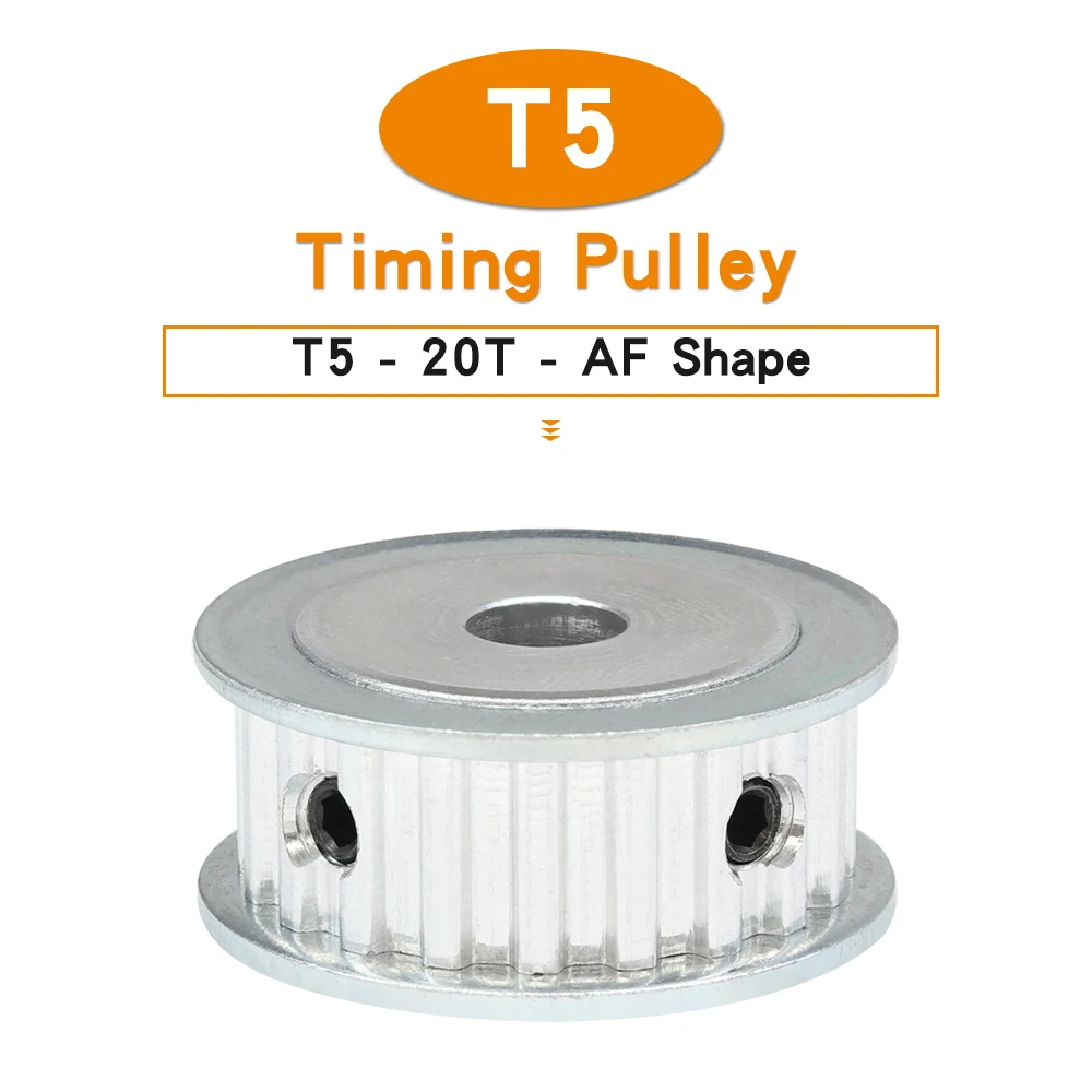 Belt Pulley T5-20T Bore 5/6/6.35/7/8/10/12/14/15/16/17/18/19/20 mm Toothed Pulley Teeth Pitch 5mm For Power Transmission Parts