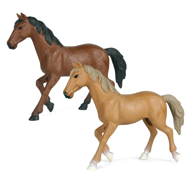 

F1CB 7.7’’ Simulation Horse Animal Figurine Model Akhal-teke Horse Interactive Automobile Decor Children’s Education