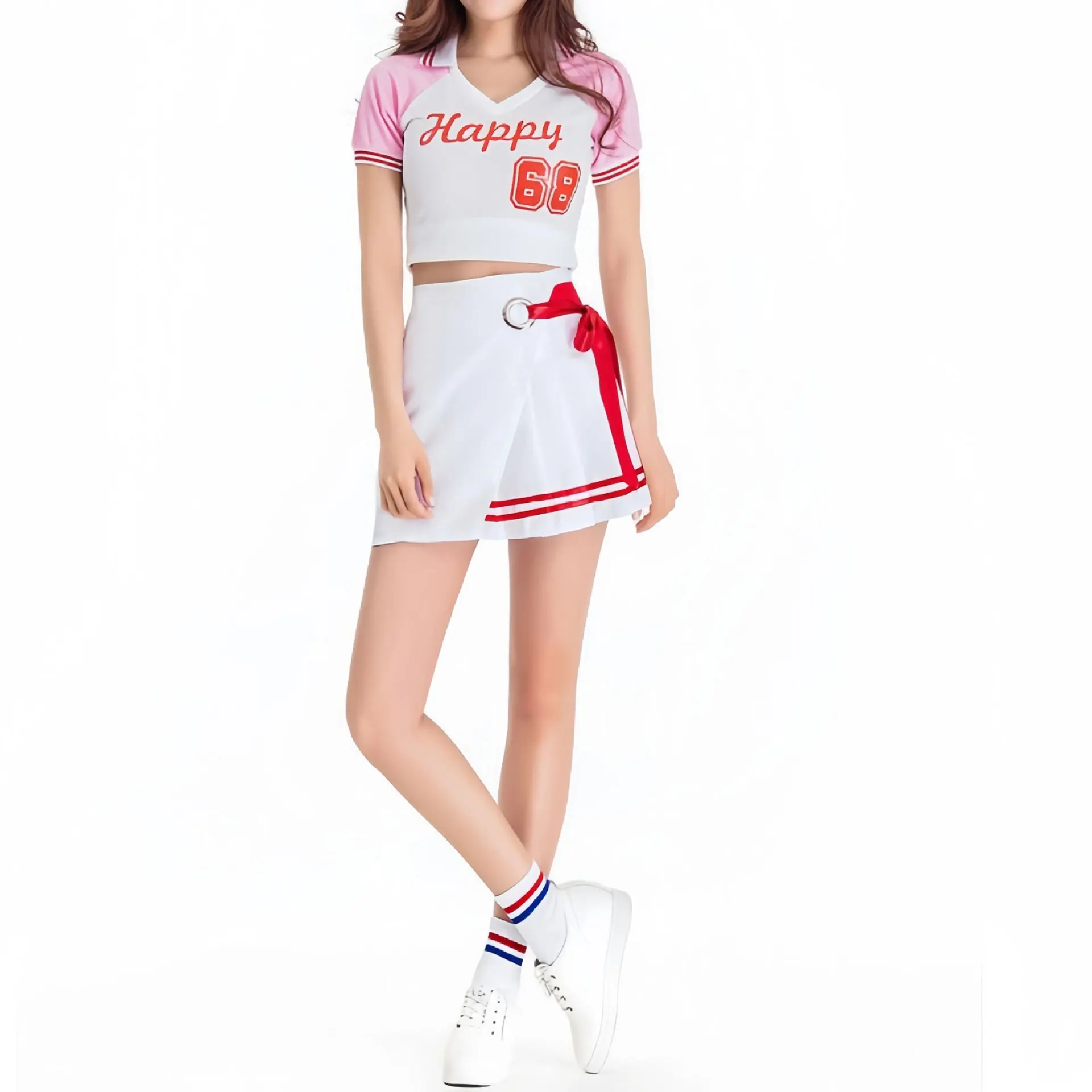Frauen Koreanische Gruppe Kostüm Cheerleading High School Cheerleader Uniform Basketball Spiel Show Street Dance Jazz Kostüm
