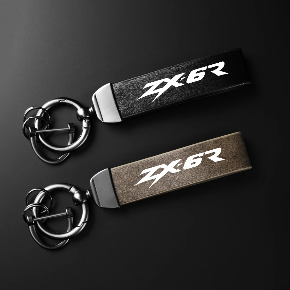 Für Kawasaki Ninja ZX-6R ZX6R ZX 6R 6 R Hochwertiger Schlüsselanhänger aus Leder und Wildleder, Schlüsselanhänger aus Carbon-Leder, Motorradzubehör