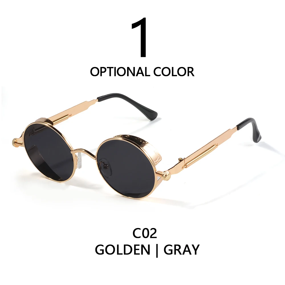 CRIXALIS Vintage Round Sunglasses Retro Steampunk Sun Glasses for Men Women Small Metal Circle Driving Party Glasses UV400 image 4
