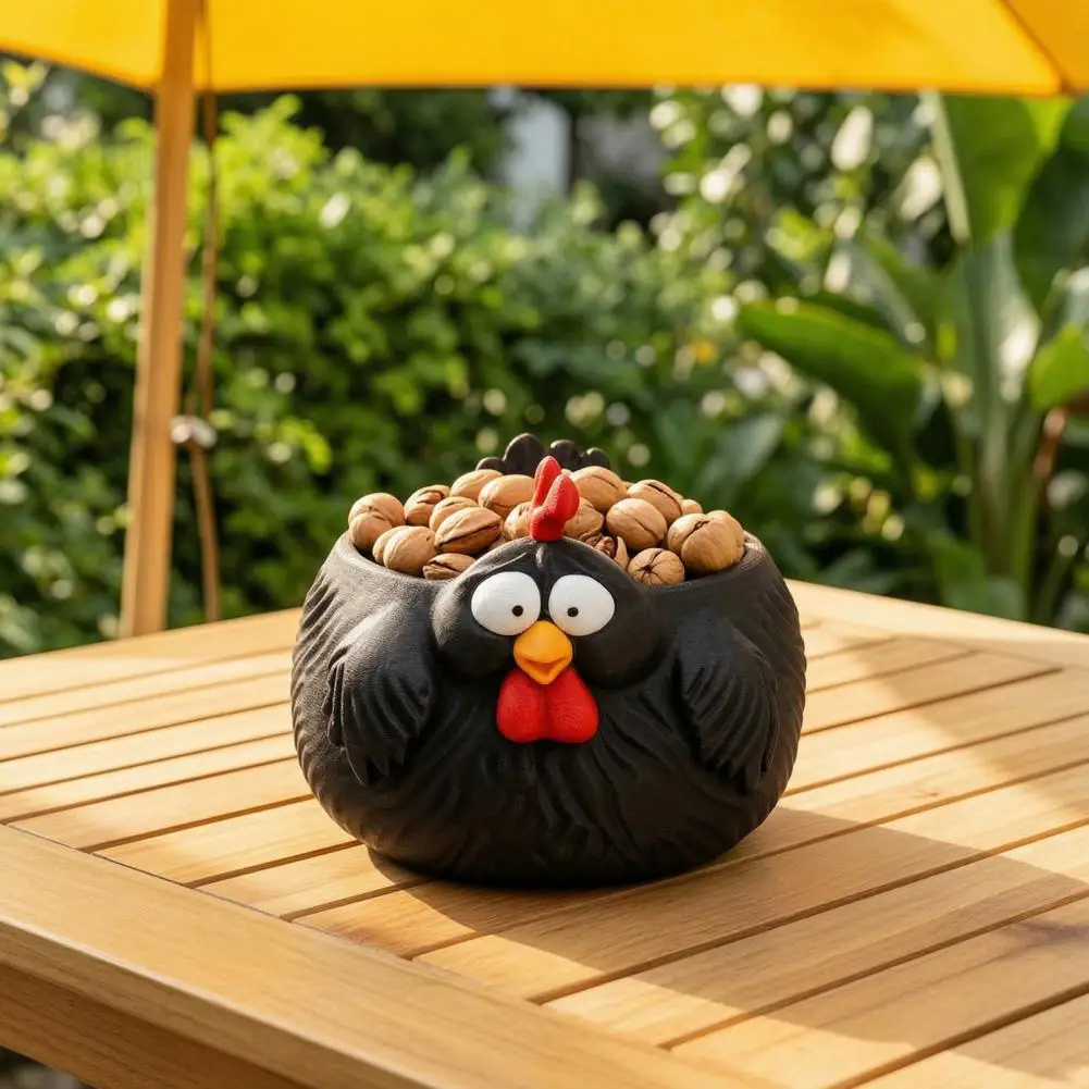 Decorative Farmhouse Candy Dish Decorative Fruit Container Funny Chicken Bowl Rustic Hen Serving Dish Space-saving Egg Basket