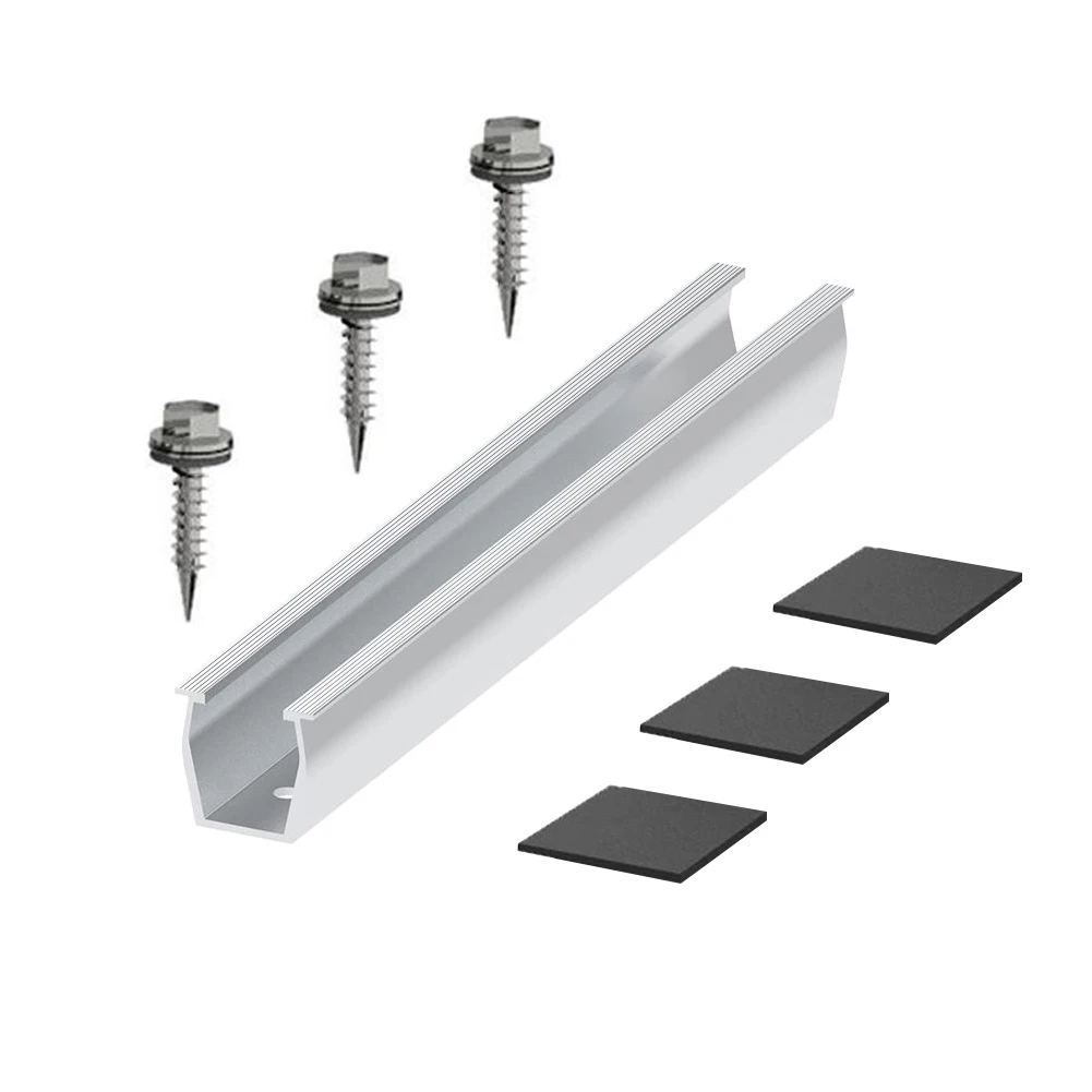 Brand New High Quality Home Rails Solar Panel Racking Power Plant Silver Solar Panel Bracket Trapezoidal Rail Aluminum Alloy