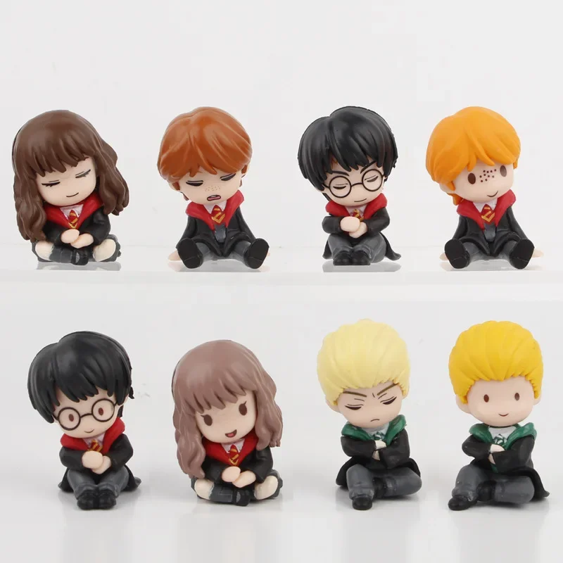 Harry Potter shoulder to shoulder 4.5-5 cm character, cute, Hermione, Ron Malfoy toy statue model, boys and girls holiday gifts