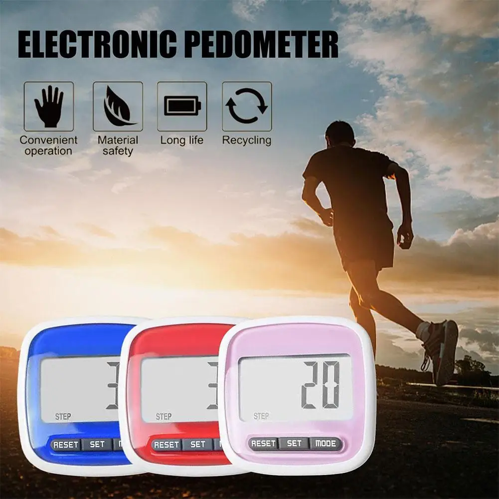 Mini Digital Step Counter Large Screen Smart Electronic Pedometer For Walking Distance Lightweight Design Calorie Counting V4C4