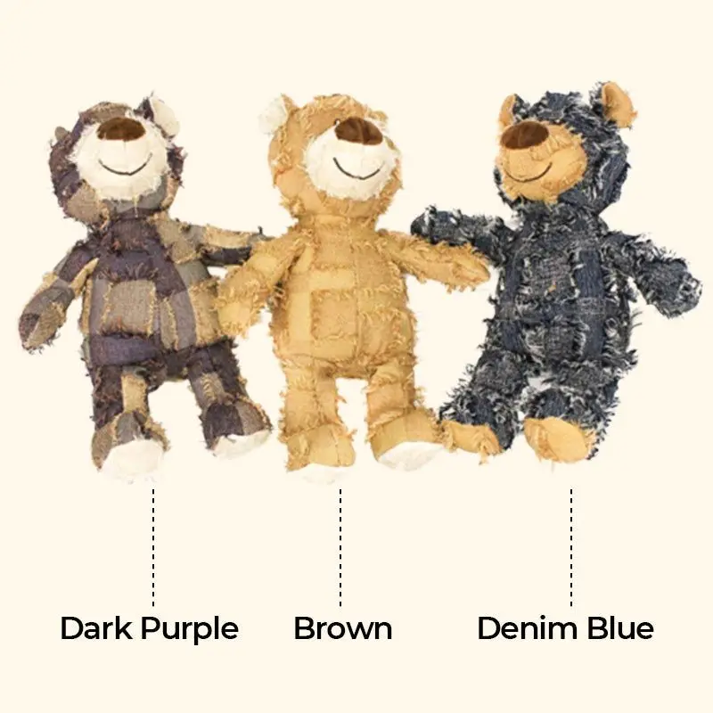 Jouet en peluche robuste IndeBuckle pour grands chiens, compagnon pour chien, rapchewers, ours grinçant
