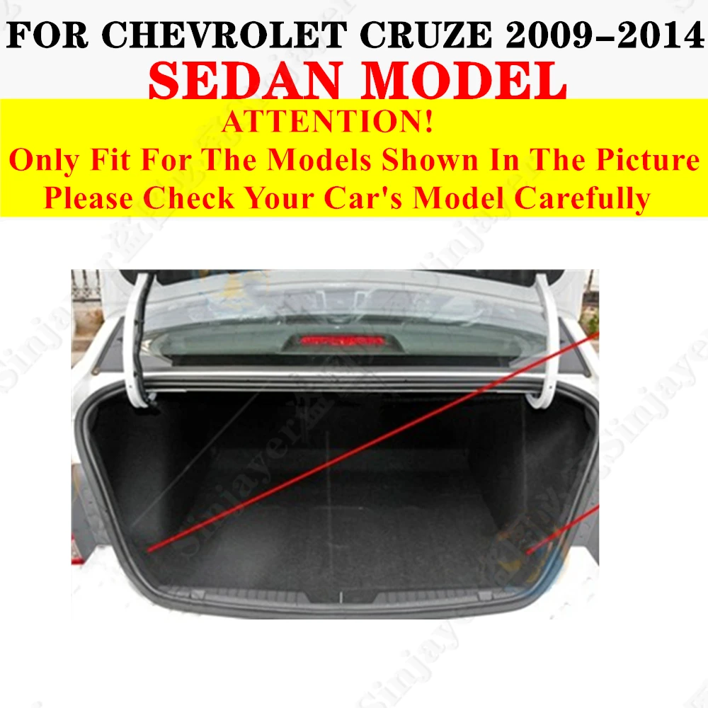 High Side Car trunk mat for Chevrolet Cruze Sedan 2014 2013 12-2009 Tail Boot luggage Pad Rear Cargo Liner Interior Accessories