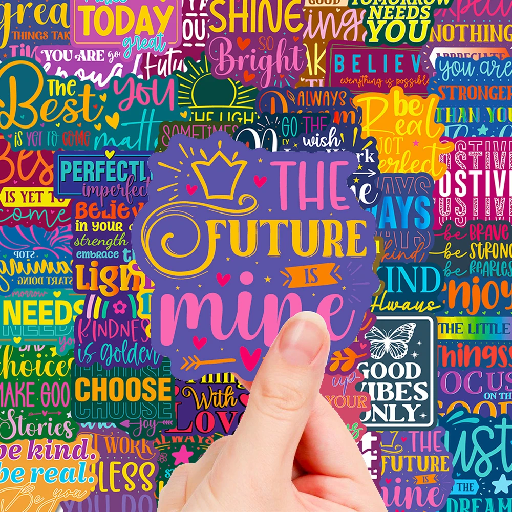 10/30/50 قطعة عبارات ملهمة ملونة ملصقات الكرتون مقاوم للماء Skateboard بها بنفسك لوح التزلج الغيتار دفتر لطيف الكتابة على الجدران ملصق حزمة #1