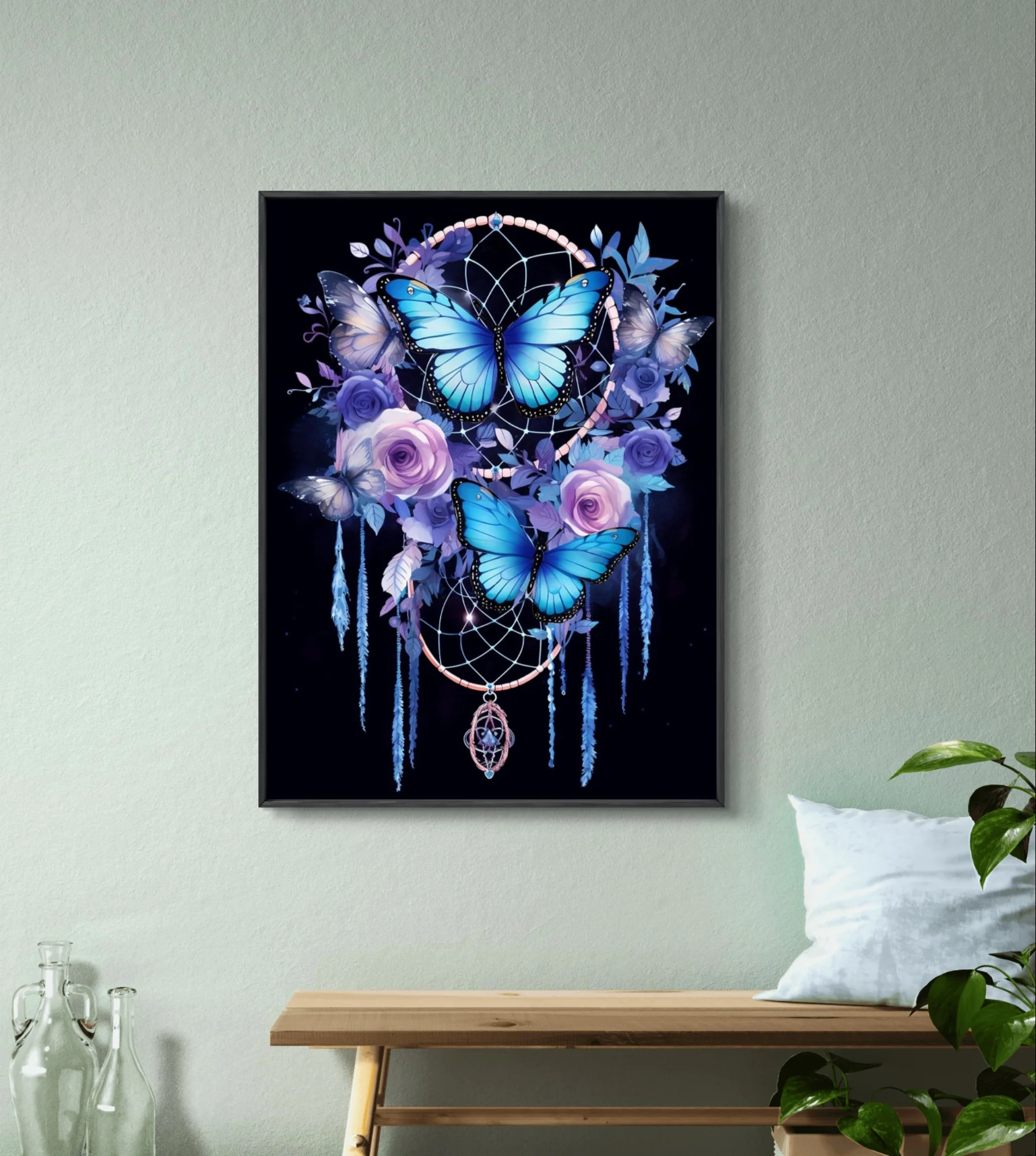 드림캐쳐 5D 다이아몬드 페인팅 홈 월 힐링 미스터리 스타일 아트 데코 다이아몬드 모자이크 자수 어린이 DIY 축제 선물