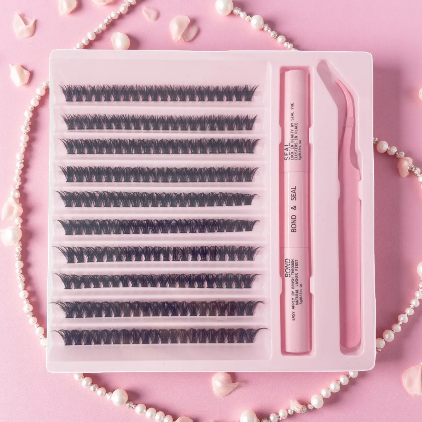 30D-100D DIY Wimpern-Cluster-Set, natürliche Katzenwimpern, geflügeltes Ende, verlängerte Wimpern mit Wimpernbindung und Siegel-Cluster-Set, DIY-Set