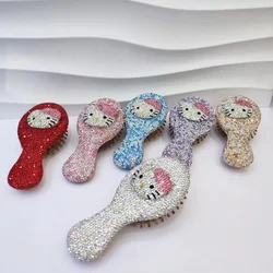 Kawaii Hello Kitty Crystals Mini Comb Women Portable Small Airbag Cushion Head Massage Girl Children Accesorios Para Mujer Women