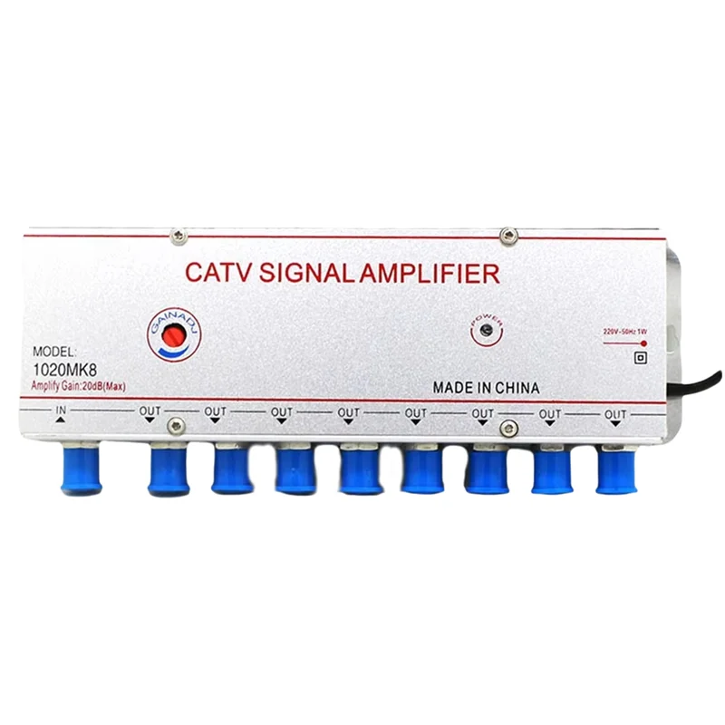 

APPLIA-1020MK8 Усилитель сигнала CATV Кабельный ТВ-сплиттер Усилитель 1IN8 OUT 20DB Цифровая ТВ-антенна Усилитель сигнала ТВ-сигнала E