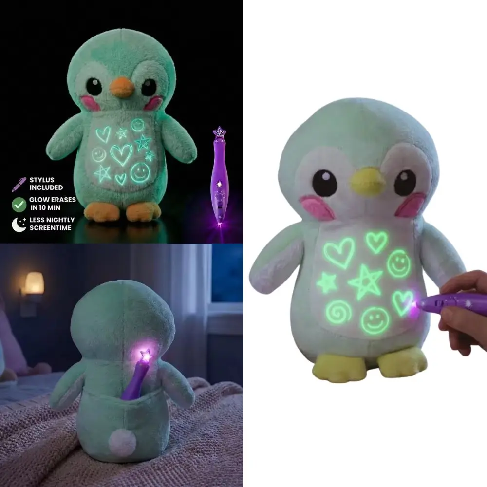 Glow‑in‑the‑Dark Doodle Plush Doll Luminous Light Painting Plush Toy Educational Stress Relief Toy Kids Birthday Gift