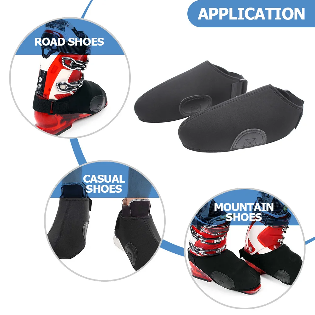 

1Pair Warm Ski Overshoes Tough Nylon Stitch Anti-Snow Shoe Covers for Hiking Climbing Windproof Outdoor Footwear Protection