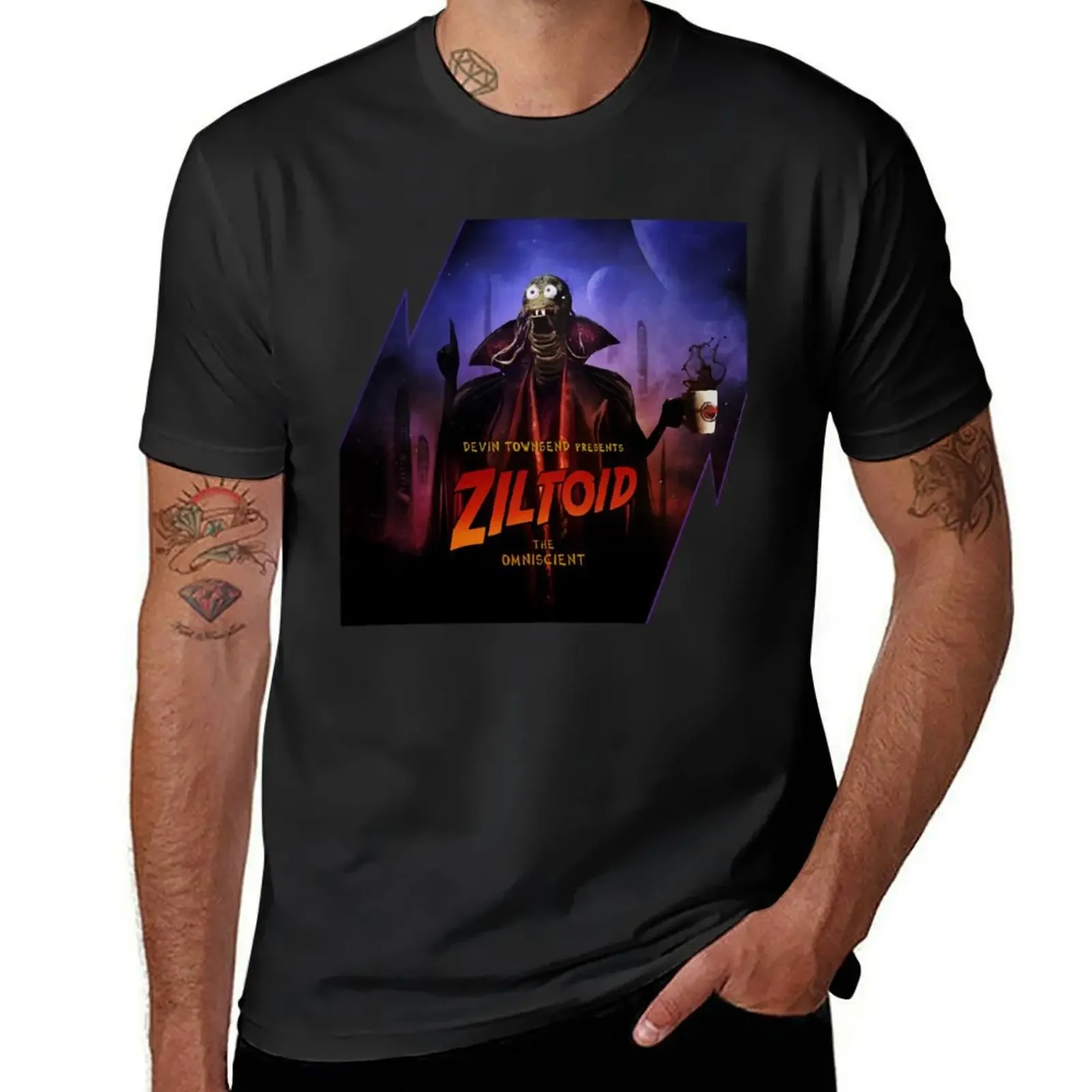 Ziltoid The Omniscient Album Cover Art T-Shirt vintage graphic tee shirt tshirts for men