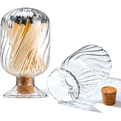 Helix Shaped Glass Matches Cloche Decorative Glass Matches Cloche for 4 Inch Candle Matches Trendy Fireplace Display Decor