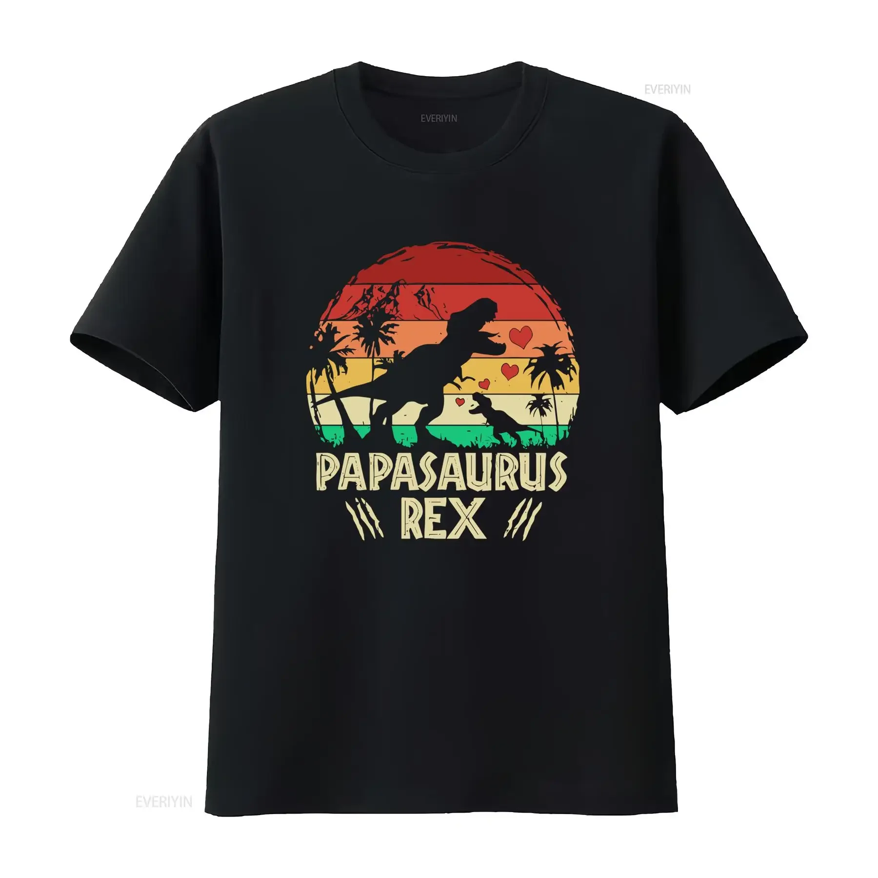 Papasaurus Rex T Shirt Retro Dinosaur Silhouette with Heart Perfect for Dad Lover Daddy Happy Fathers Day Unique Design