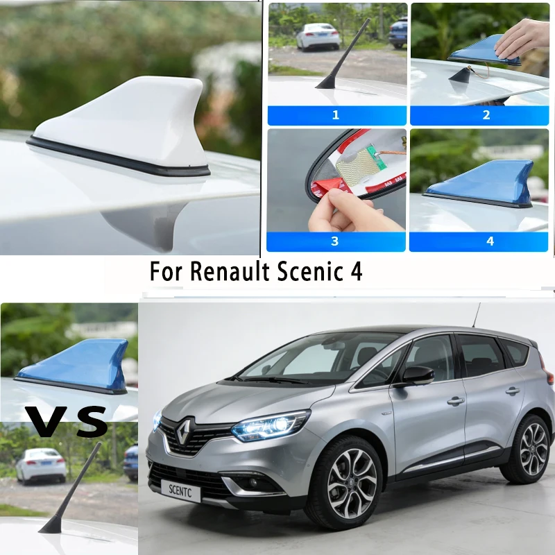 

For Renault Scenic 4 Car Roof Top Mount Shark Fin Aerial Antenna Toppers Auto Radio AM FM Antenna Signal Amplifier Aerial