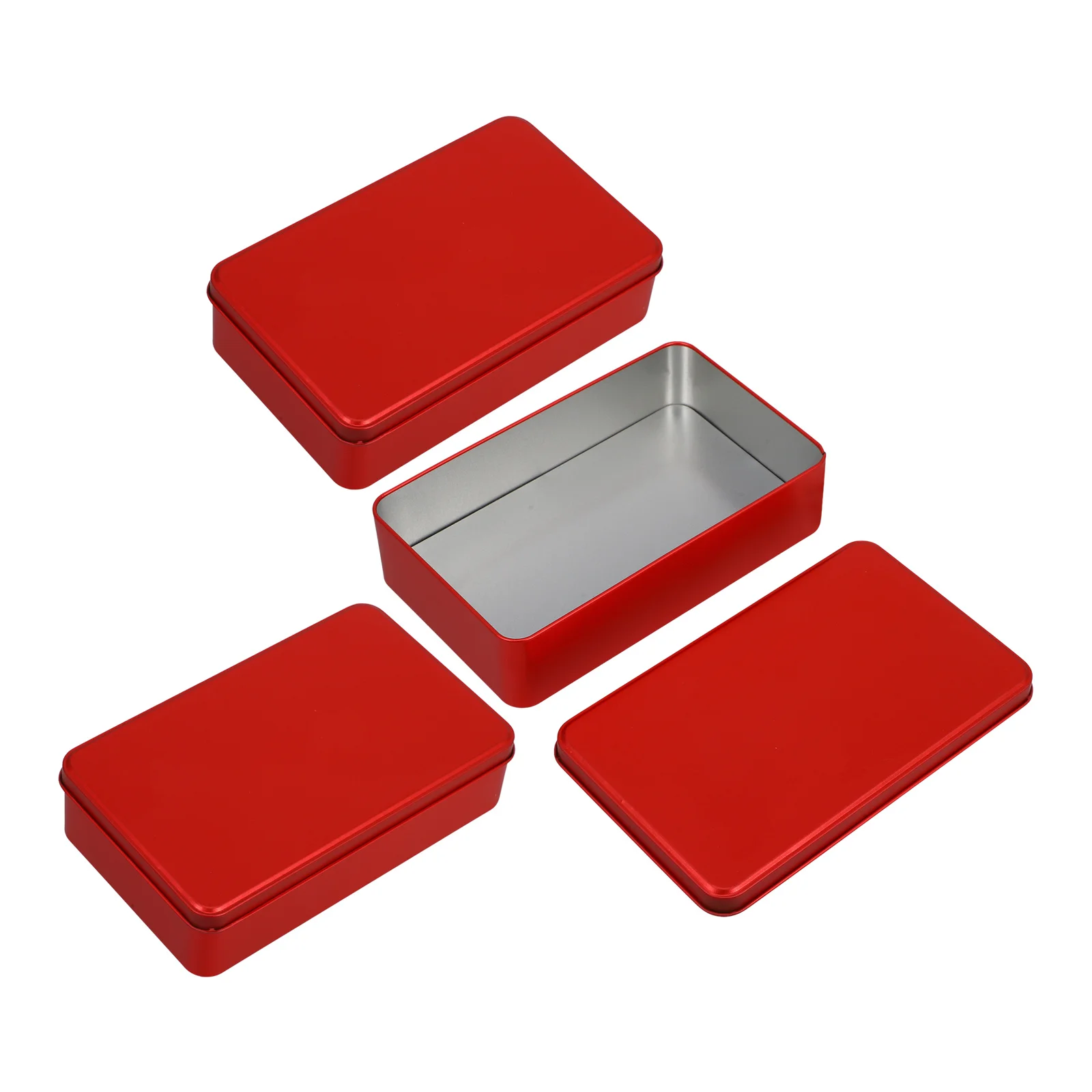

3Pcs Lightweight Metal Tins Box with Lid Rectangular Cookie Tin Storage Container for Travel and Home Use Cookie Tins