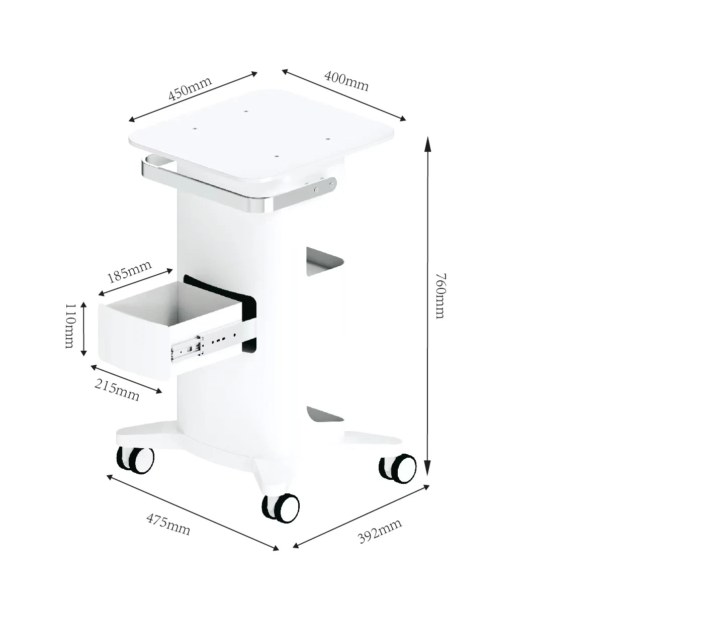 

Тележка для салона красоты, передвижная тележка для косметолога для спа и салона с ящиком для хранения