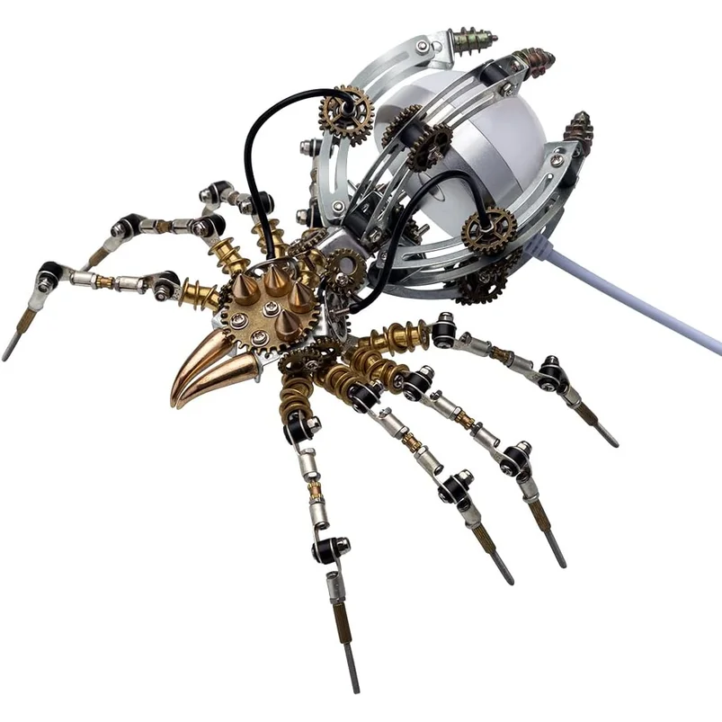 DIY Mechanical Spider Metal Model Kit 3D Metal Puzzle Steampunk Cyberpunk Insect Assembly Handmade Craft Desk Decor for Adults
