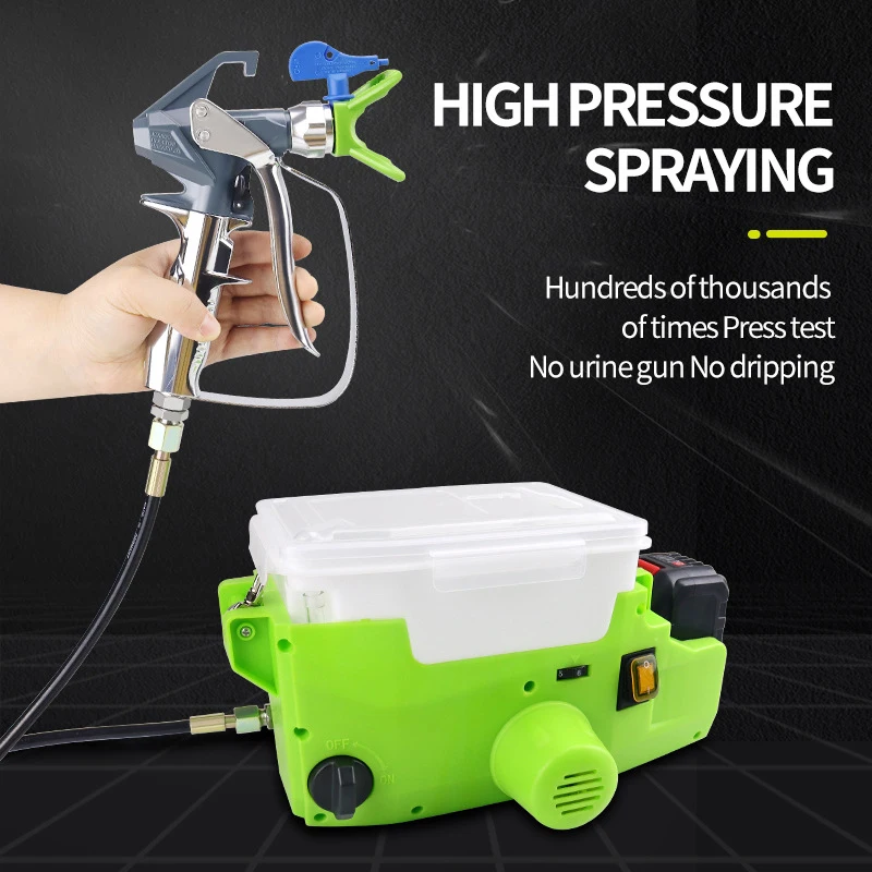Verfspuit Latex Verfrugzak Handheld Airless Spuit Lithiumbatterij Handige Plunger Spray Paint Machine Wandoppervlak