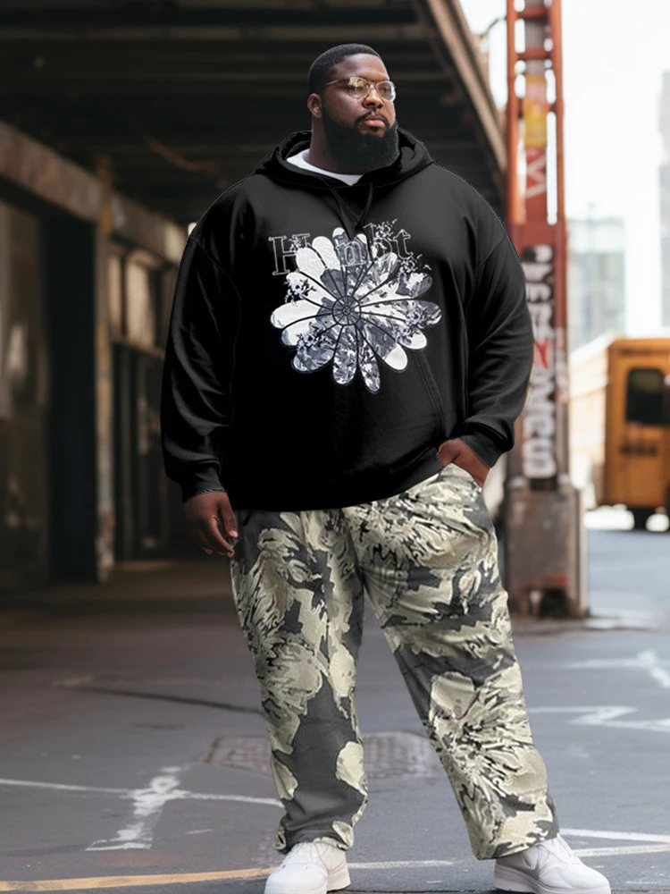 Zooy (L-9XL) Herren Plus Size Spaß Farb block lässig Persönlichkeit Trend Street Bear Flamme Graffiti Mode Langarm Sport haube