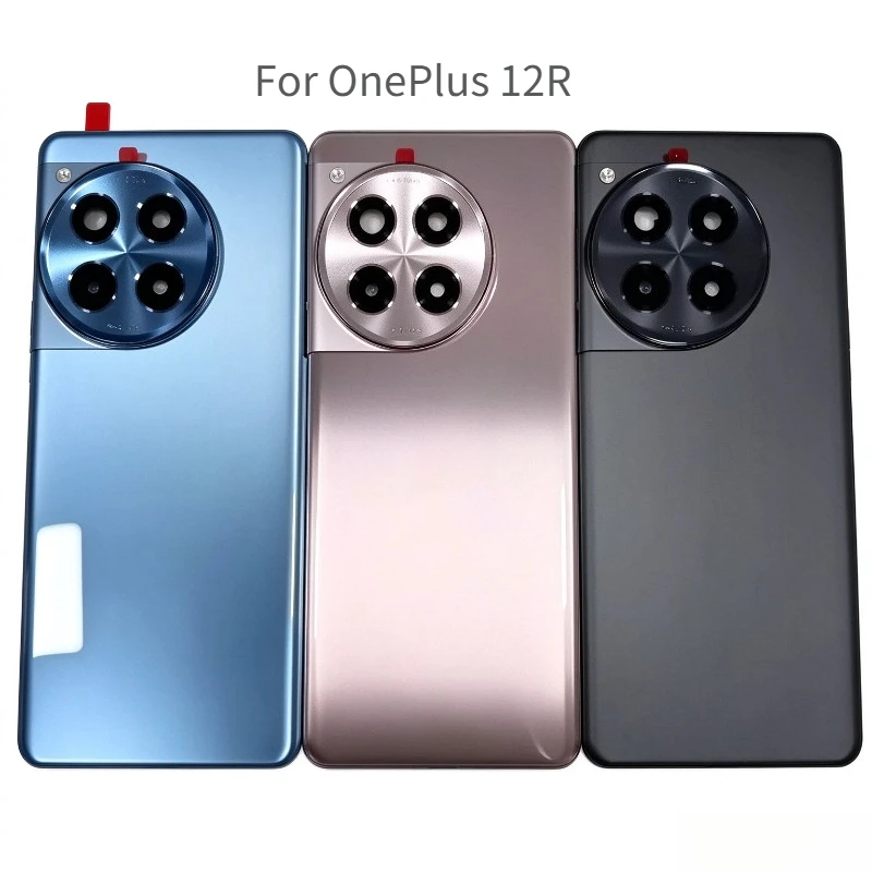 A+ Glass Back Cover Housing For OnePlus 12R Battery Rear Panel Lid Case Camera Frame Lens + Adhesive Mobile Shell