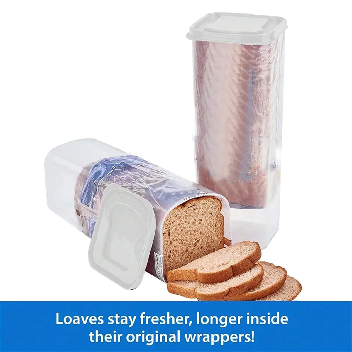 Transparent Bread Box Plastic Fresh-Keeping Toast Storage Holder with Lid Bread Crisper Bread Storage Container,C