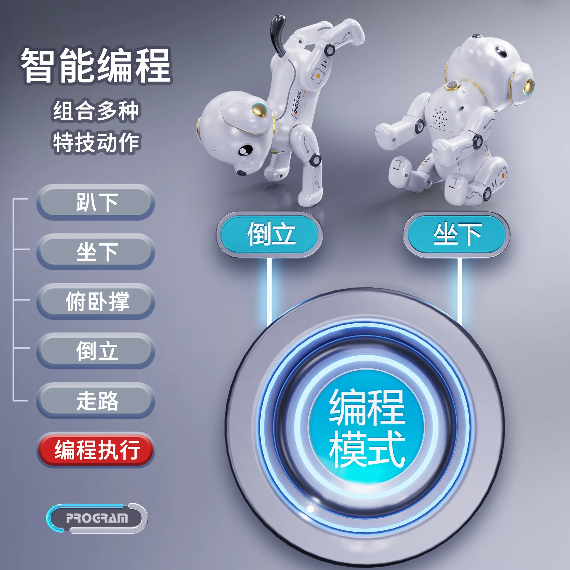 Intelligent Remote Control Robot Dog  Touch Function & Voice Control - Smart Programmable Robotic Animal Chinese Version