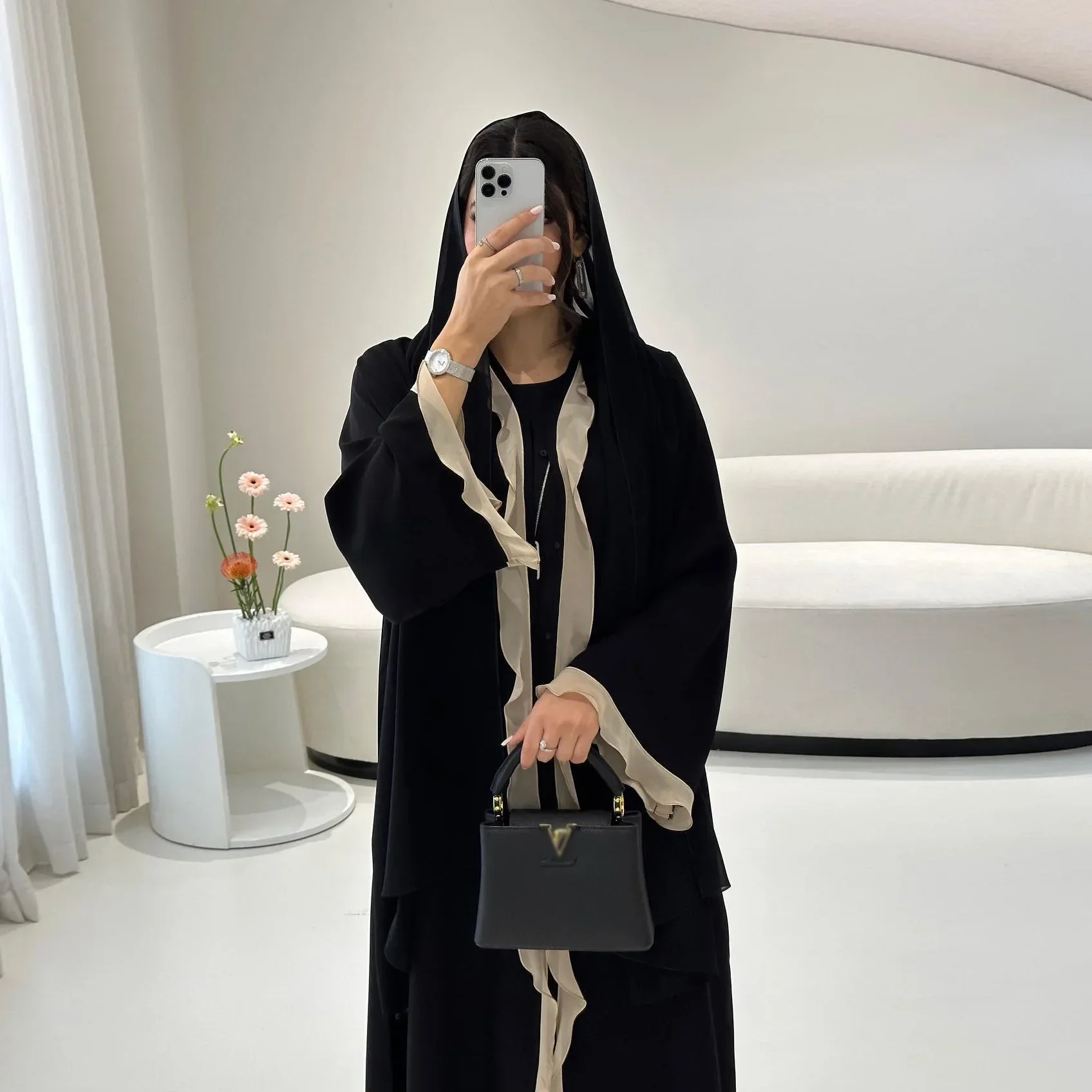 

Eid Ramadan Ruffle Open Kimono Abaya Dubai Luxury 2026 Muslim Kaftan Dress Abayas for Women Islam Clothing Robe Femme Musulmane