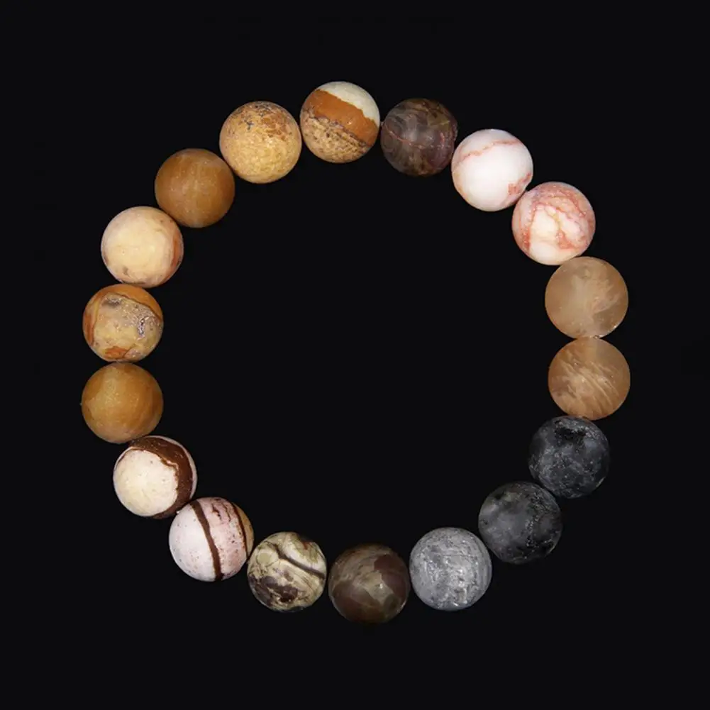 Space Themed Jewelry Smooth Volcanic Stone Unisex Bracelet for Positive Energy Balance Elastic Cord Healing Jewelry for Wear